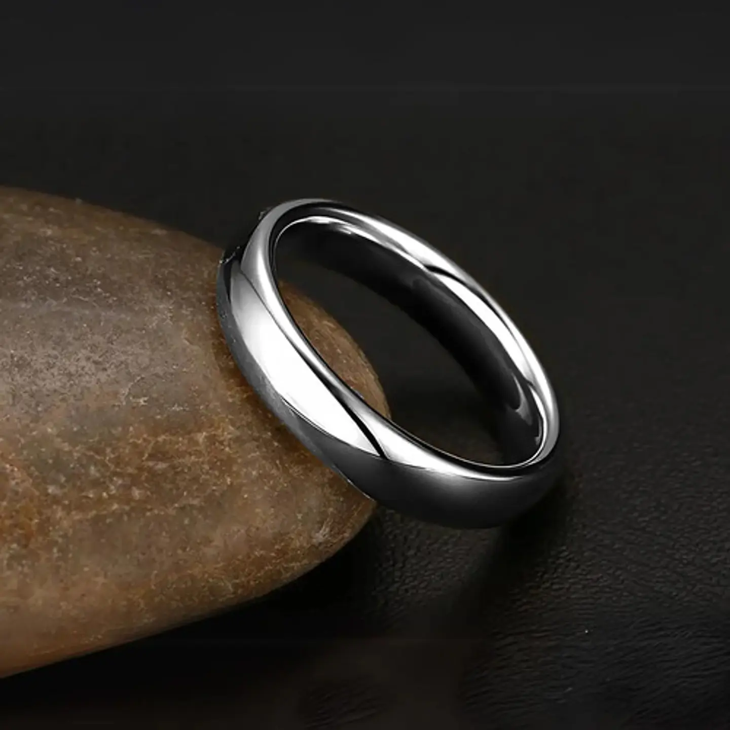 Anillo Color Oro Clásico Banda Acero Inoxidable Hombre Mujer 10