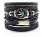 Pulsera par Hombre y Mujer Manillas de cuero hoja Cannabis - Miniatura 1