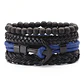 Pulsera Brazalete Manilla Ancla Cuero Genuino Hombre Mujer - Miniatura 3