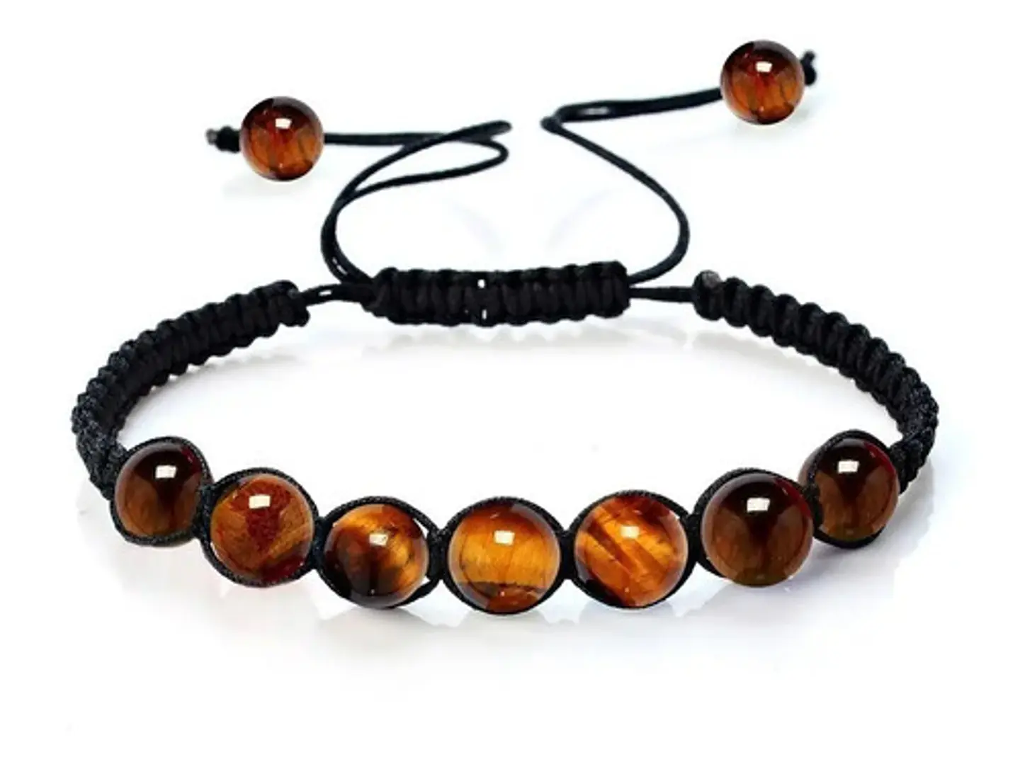 Pulsera Manilla Ajustable Piedras Ojo Tigre Volcánica Hombre 1