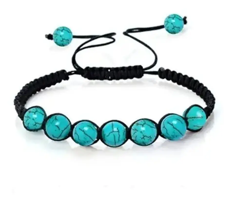Pulsera Manilla Ajustable Piedras Ojo Tigre Volcánica Hombre 8
