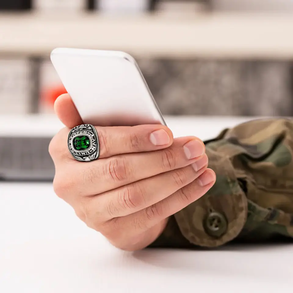 Anillo Militar Estados Unidos Aguila Acero Inoxidable Hombre 6