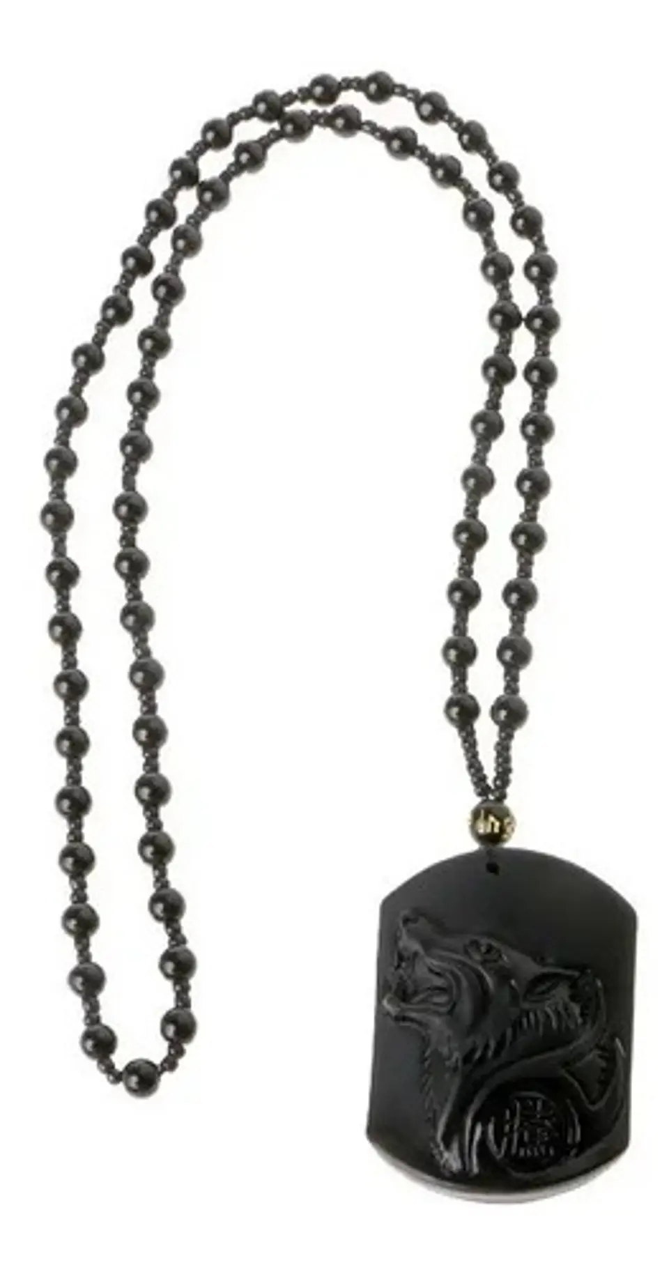 Collar Piedra Obsidiana Lobo Vikingo Amuleto Hombre Mujer   1