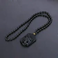 Collar Piedra Obsidiana Lobo Vikingo Amuleto Hombre Mujer   - Miniatura 2