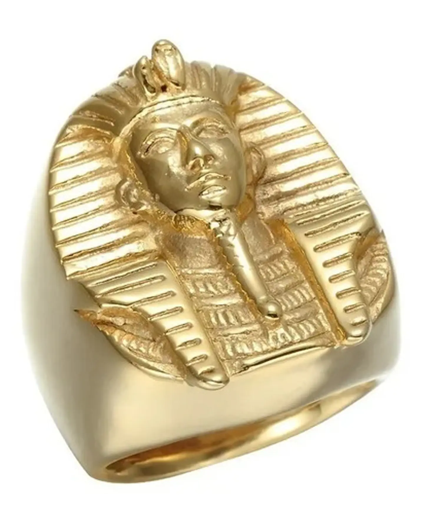 Anillo Egipcio Faraón Acero Inoxidable Color Oro Para Hombre 1