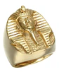 Anillo Egipcio Faraón Acero Inoxidable Color Oro Para Hombre - Miniatura 1