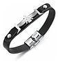 Pulsera Manilla Acero Inoxidable Águila Cuero Negro Hombre - Miniatura 7