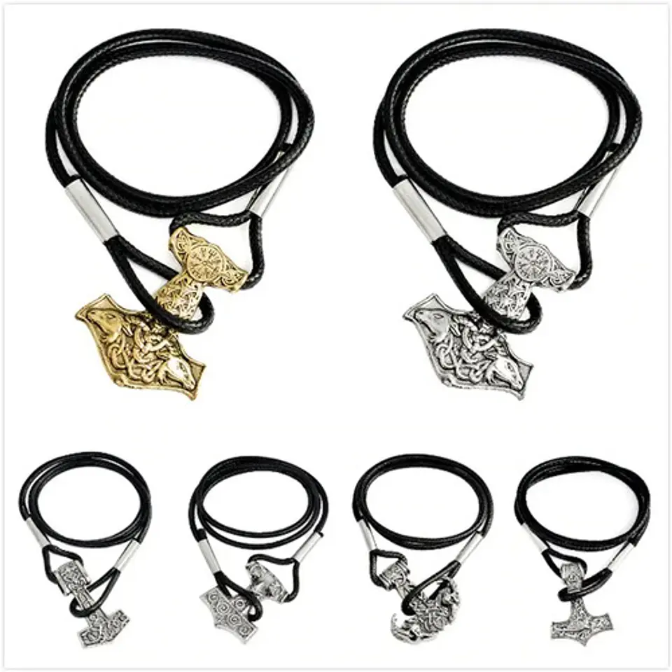 Pulsera Brazalete Manilla Martillo Mjolnir Vikingo Hombres 3