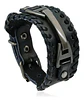 Brazalete De Cuero Para Hombre Negro Pulsera Punk Para Mujer - Miniatura 1