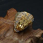 Anillo Color Oro León Piedras Acero Inoxidable Para Hombre - Miniatura 4