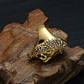 Anillo Color Oro León Piedras Acero Inoxidable Para Hombre - Miniatura 5