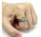 Anillo Jesus Cruz Color Plata Acero Inoxidable Para Hombre - Miniatura 6
