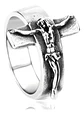 Anillo Jesus Cruz Color Plata Acero Inoxidable Para Hombre - Miniatura 7