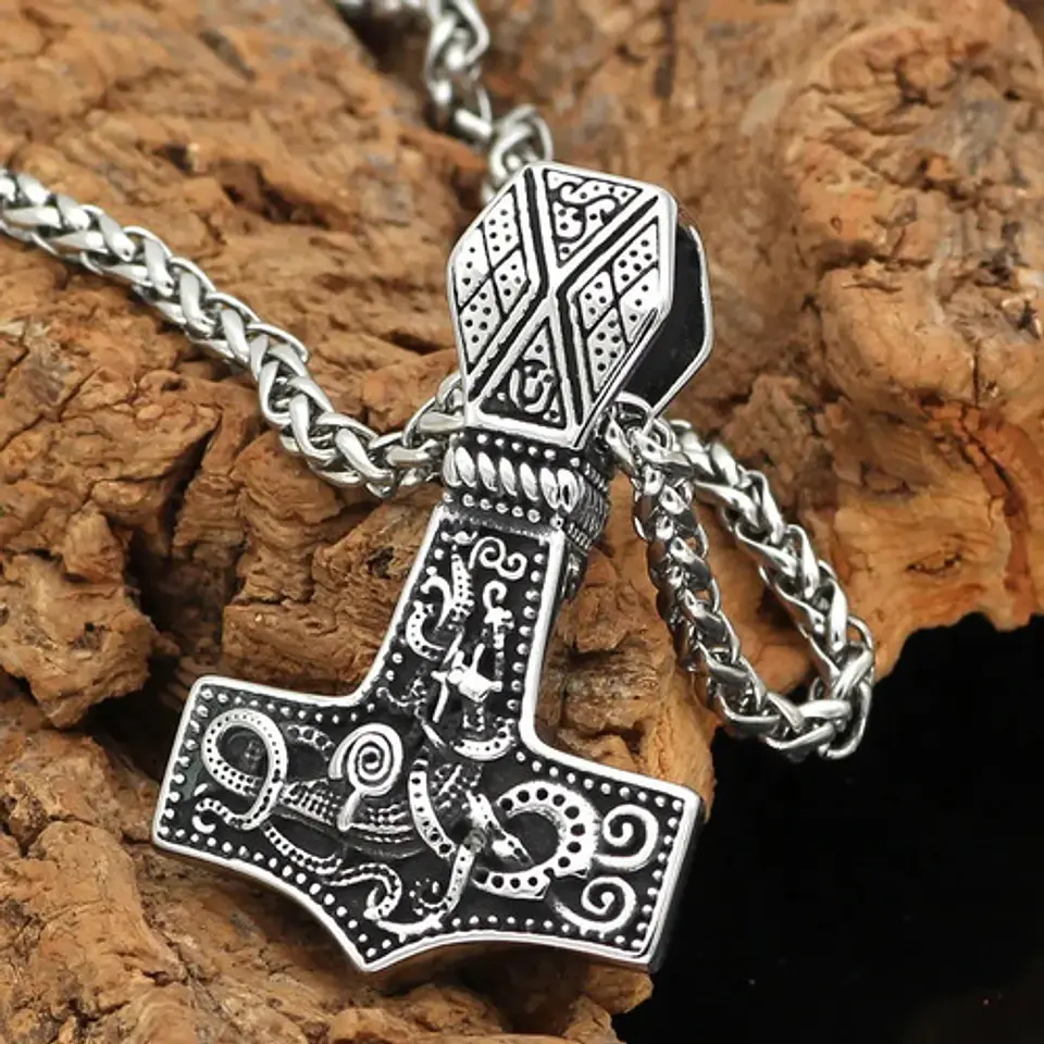 Collar Colgante Vikingo Martillo Mjolnir Amuleto Para Hombre 8