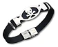 Pulsera Brazalete Cuero Cráneo Skull Acero Inoxidable Hombre - Miniatura 1