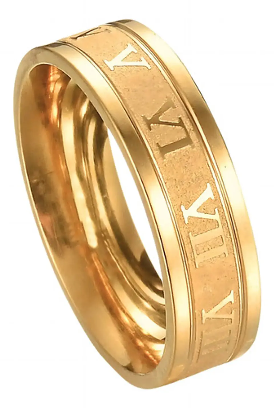 Anillo Argolla Anillo Numeros Romano Acero Inoxidable Hombre 1