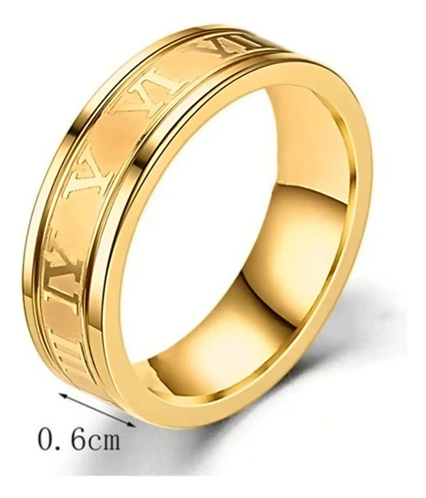 Anillo Argolla Anillo Numeros Romano Acero Inoxidable Hombre 5