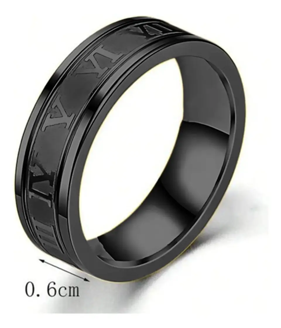 Anillo Argolla Anillo Numeros Romano Acero Inoxidable Hombre 10