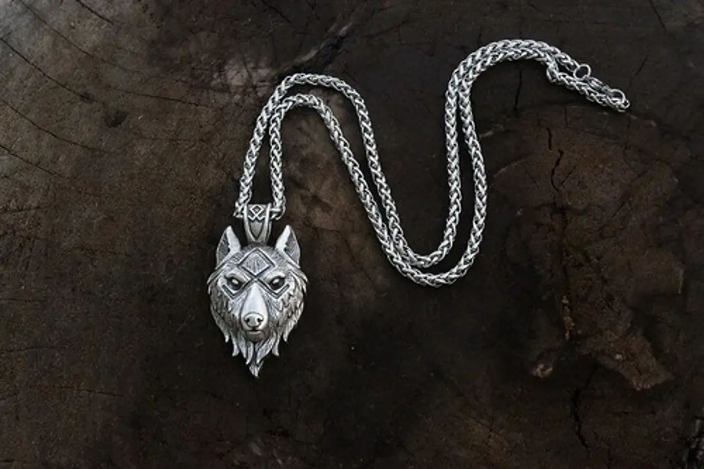 Collar Cabeza Colgante Lobo Nórdico Vikingo Salvaje Hombre 6