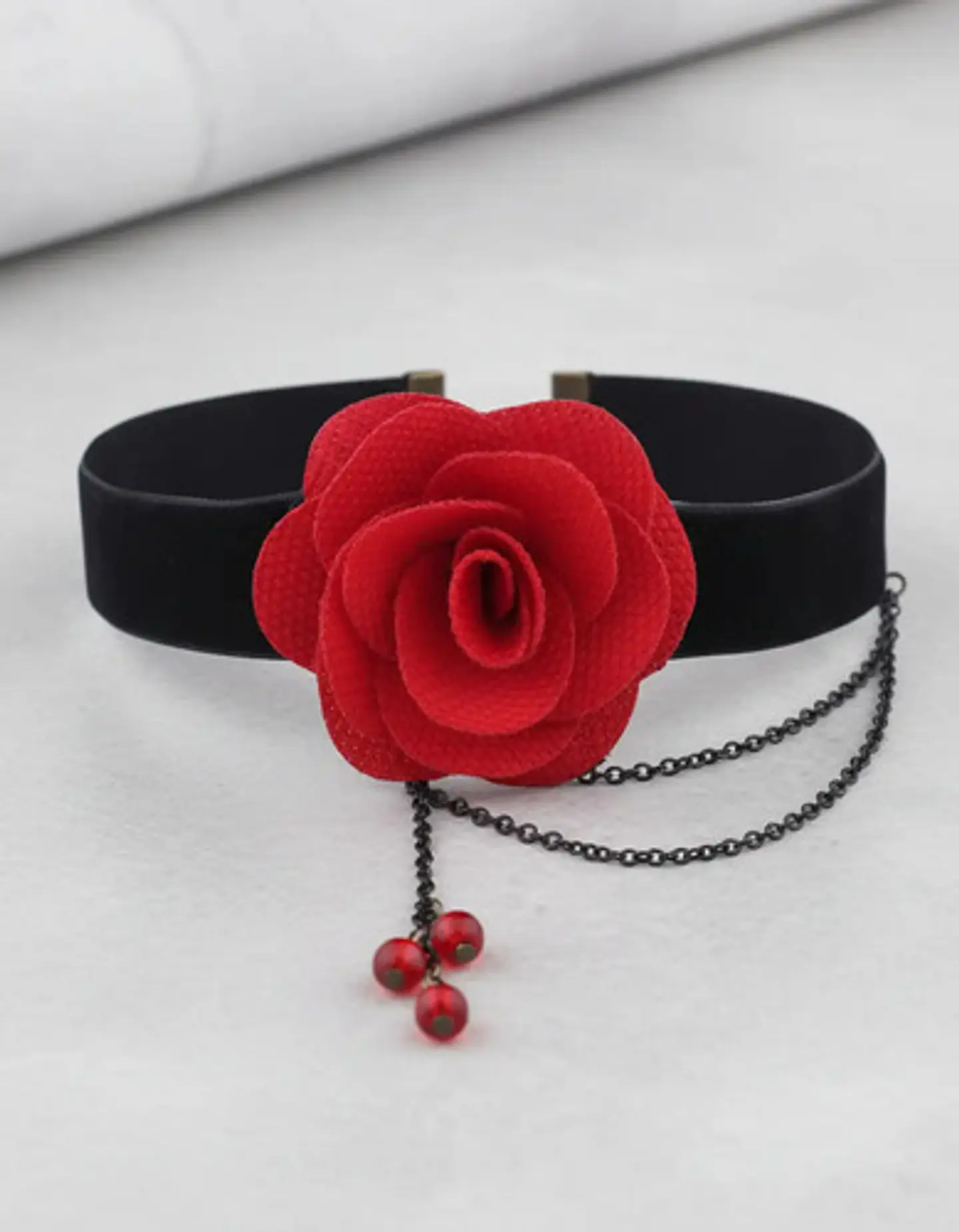 Choker Gargantilla Collar Encaje Rosa Gotas Gótico Mujer 4