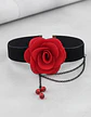 Choker Gargantilla Collar Encaje Rosa Gotas Gótico Mujer - Miniatura 4
