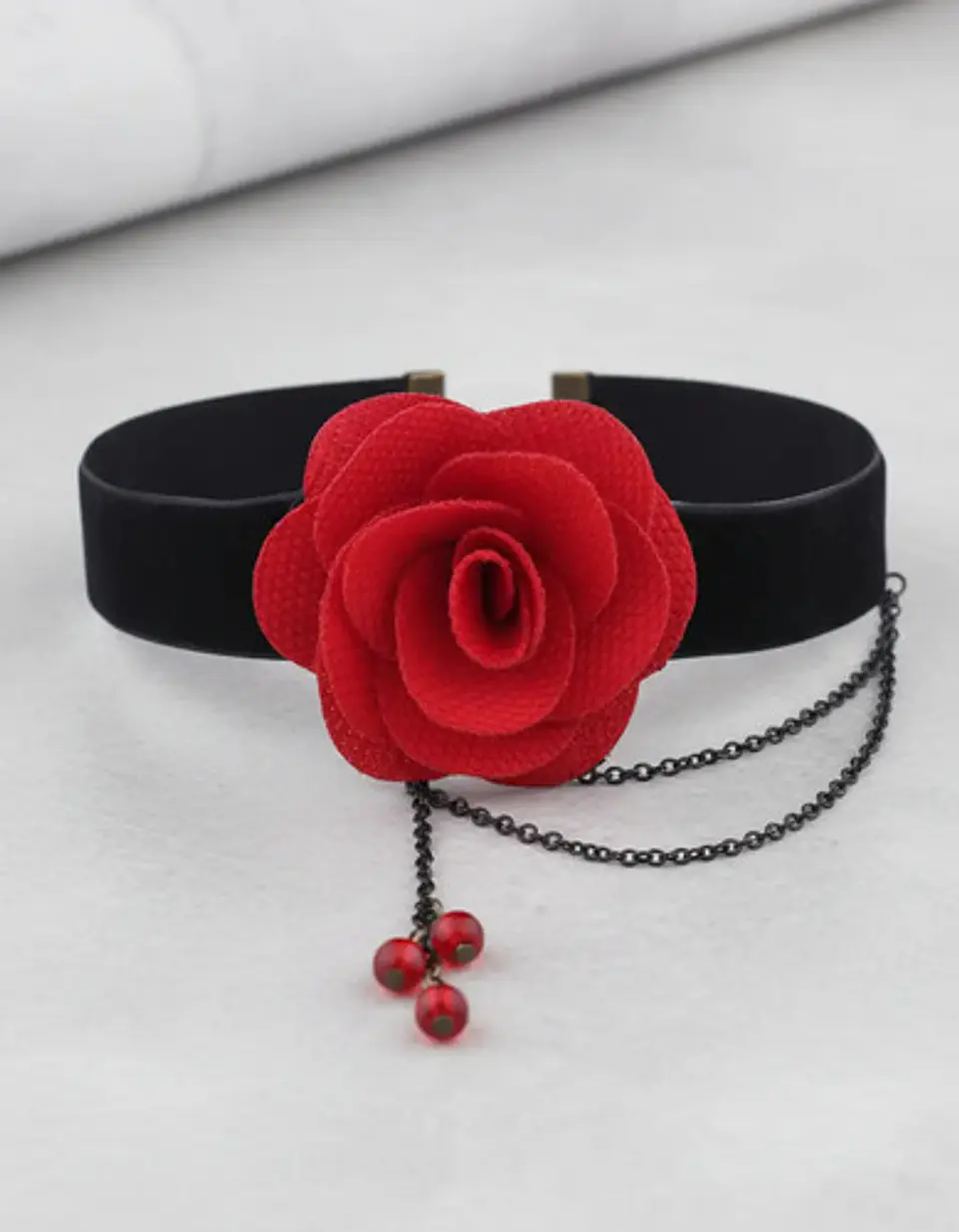Choker Gargantilla Collar Encaje Rosa Gotas Gótico Mujer 4
