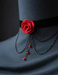 Choker Gargantilla Collar Encaje Rosa Gotas Gótico Mujer - Miniatura 7