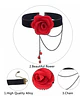 Choker Gargantilla Collar Encaje Rosa Gotas Gótico Mujer - Miniatura 9