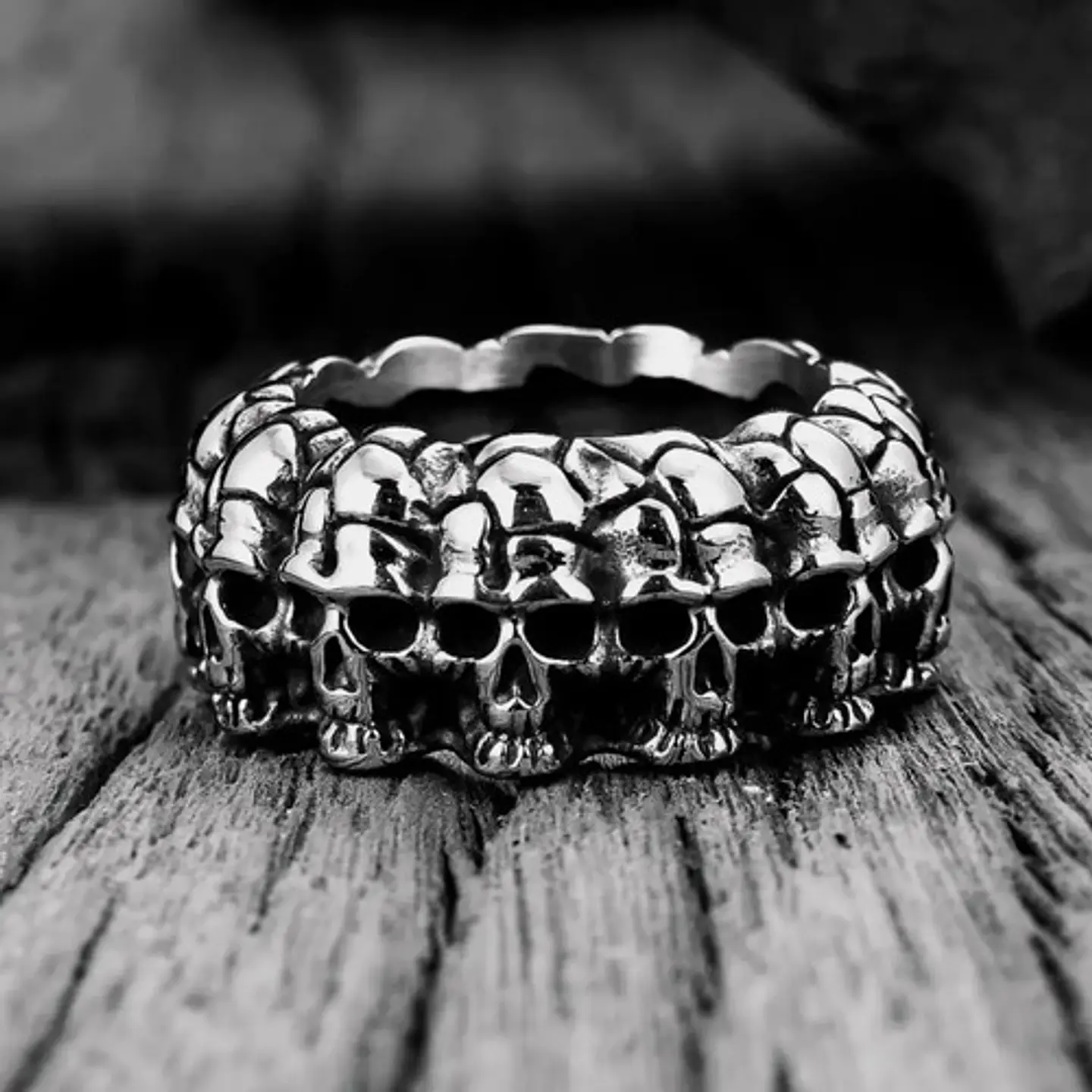 Anillo Para Hombre En Acero Cráneo Calavera Color Plata 2