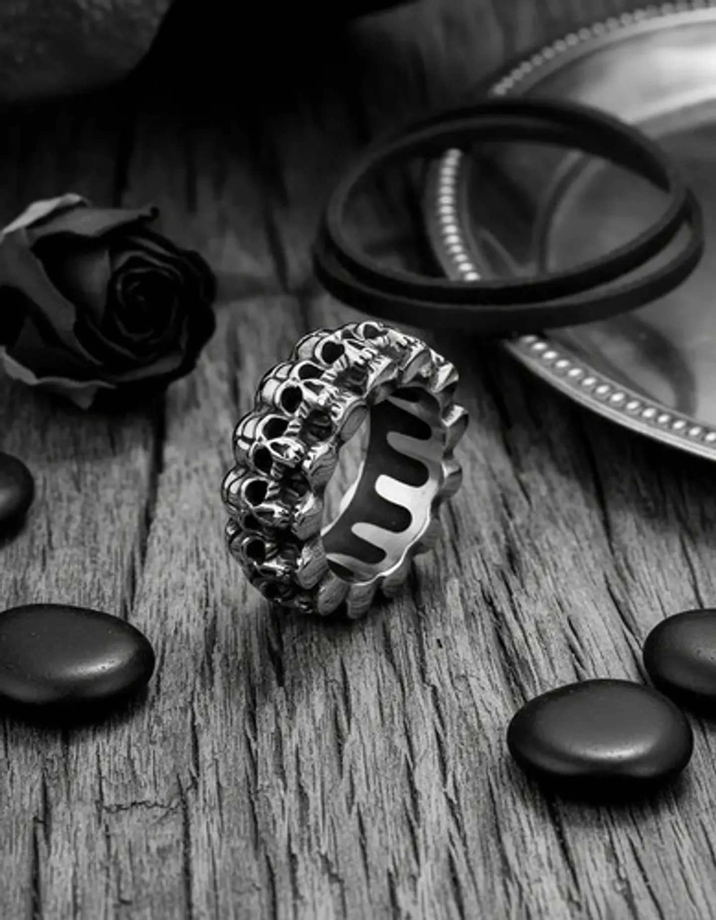 Anillo Para Hombre En Acero Cráneo Calavera Color Plata 3