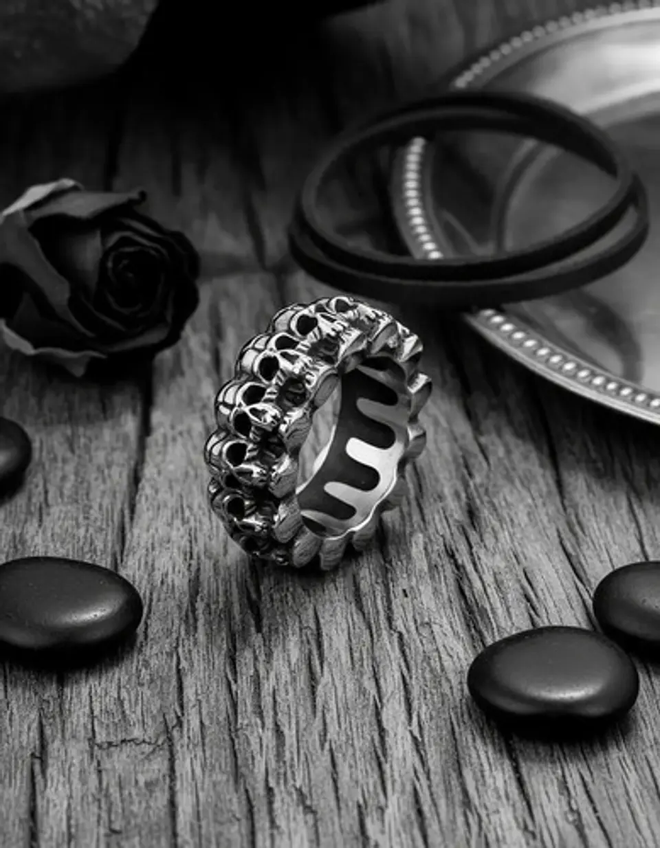 Anillo Para Hombre En Acero Cráneo Calavera Color Plata 3