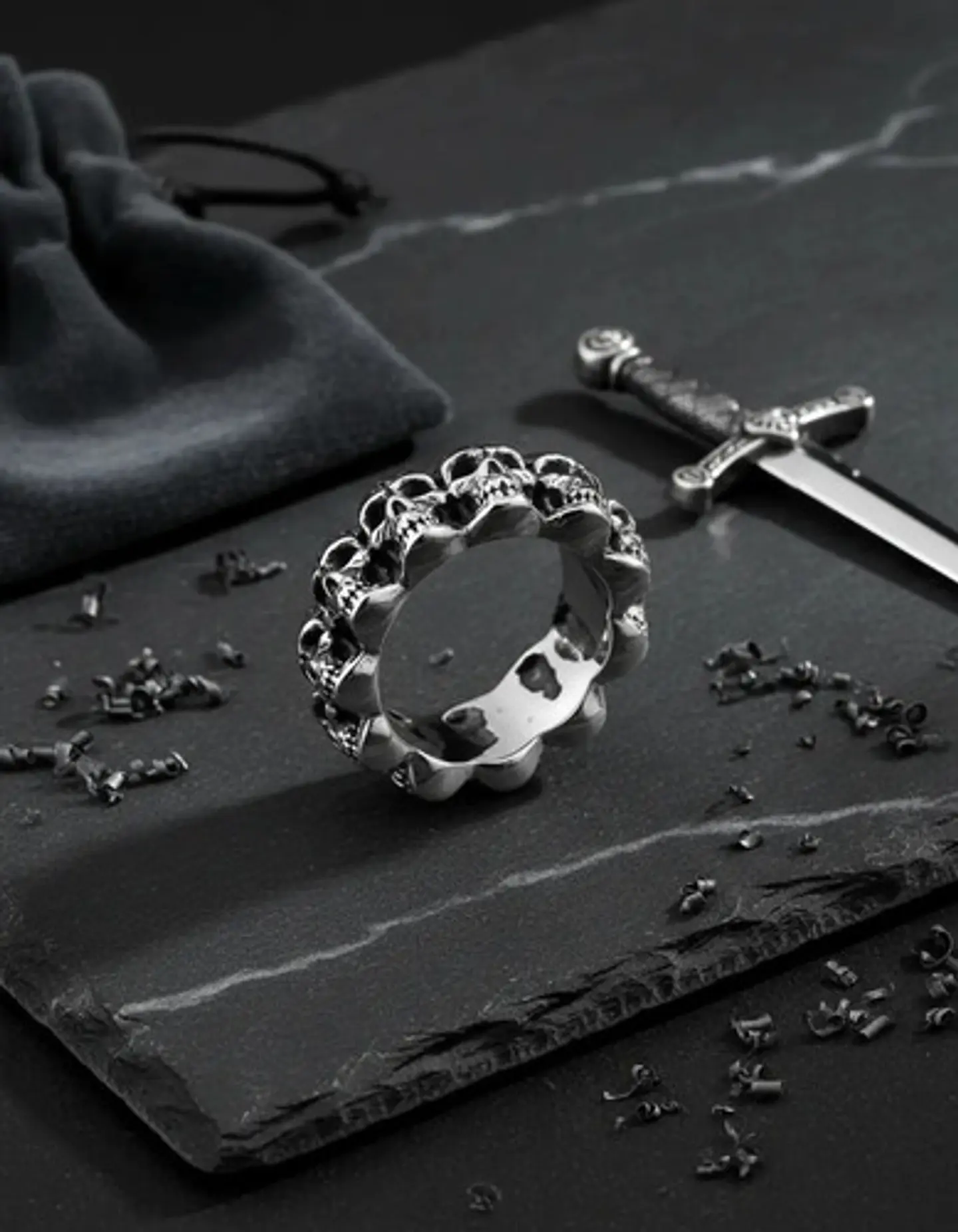 Anillo Para Hombre En Acero Cráneo Calavera Color Plata 6