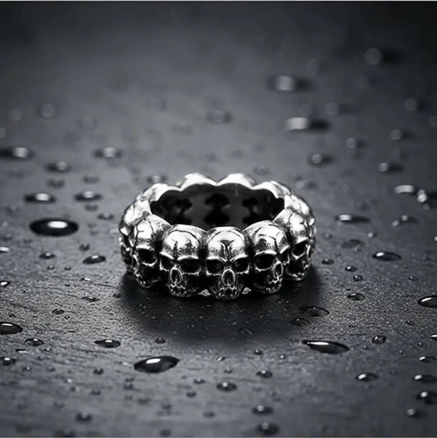 Anillo Para Hombre En Acero Cráneo Calavera Color Plata 7