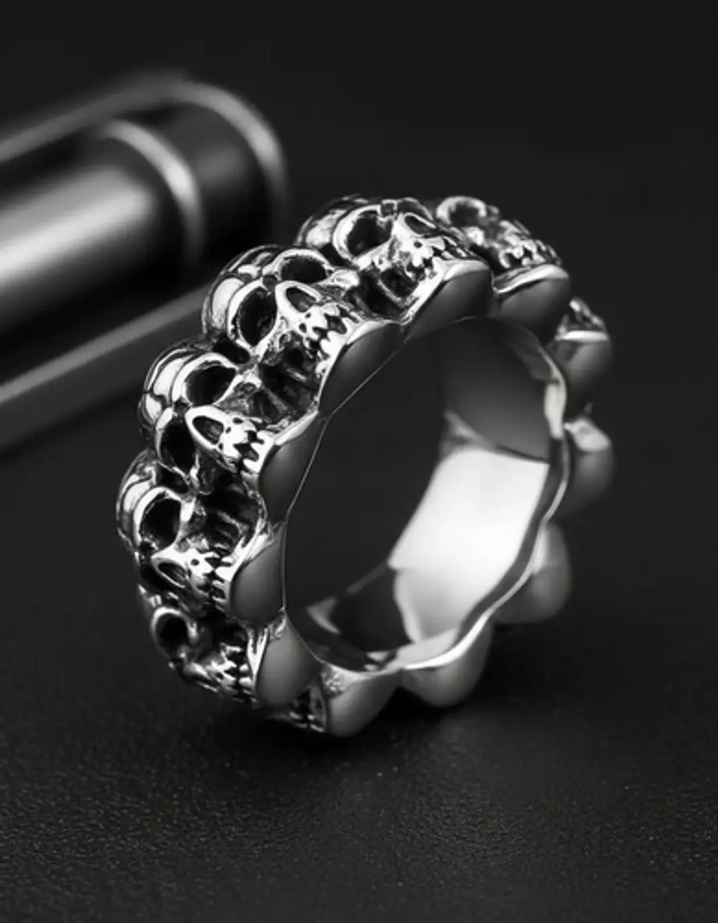 Anillo Para Hombre En Acero Cráneo Calavera Color Plata 9