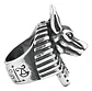 Anillo Acero Inoxidable Anubis Egipcio Color Plata Hombre - Miniatura 1