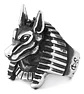 Anillo Acero Inoxidable Anubis Egipcio Color Plata Hombre - Miniatura 2
