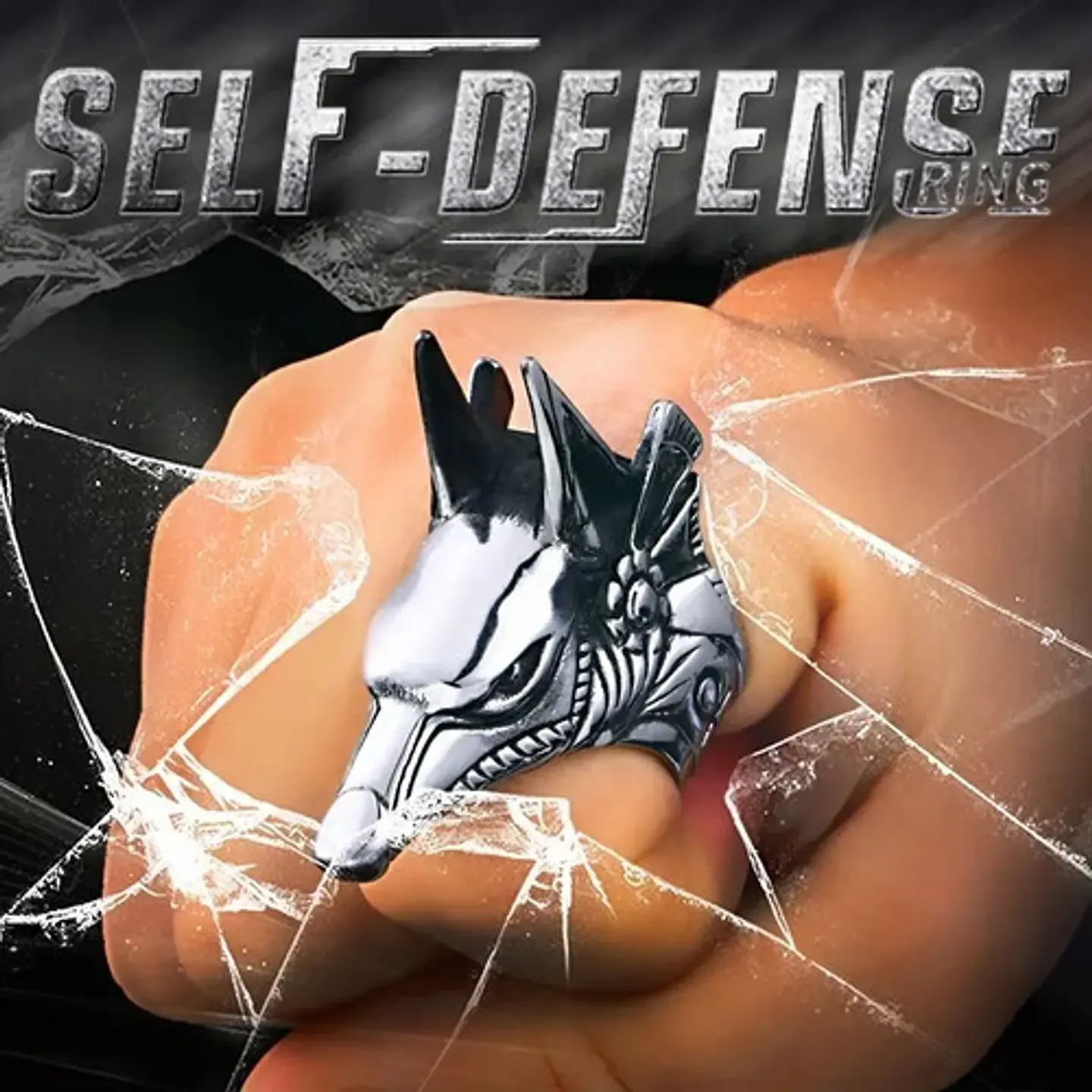 Anillo Acero Inoxidable Anubis Egipcio Color Plata Hombre 13