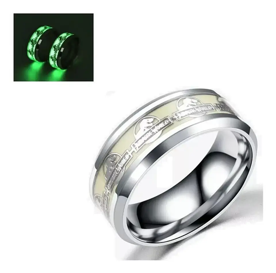 Anillo Jurassic Park Brilla En La Oscuridad Fluorescente   1