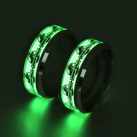Anillo Jurassic Park Brilla En La Oscuridad Fluorescente  