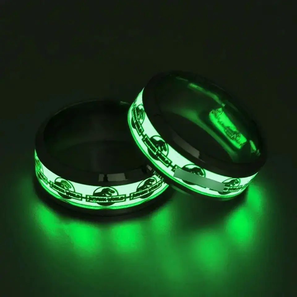 Anillo Jurassic Park Brilla En La Oscuridad Fluorescente   3
