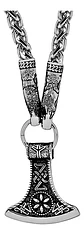 Collar Vikingo Lobo Runas Thor Acero Inoxidable Para Hombre - Miniatura 1