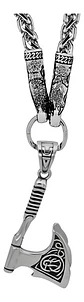 Collar Vikingo Lobo Runas Thor Acero Inoxidable Para Hombre - Miniatura 5