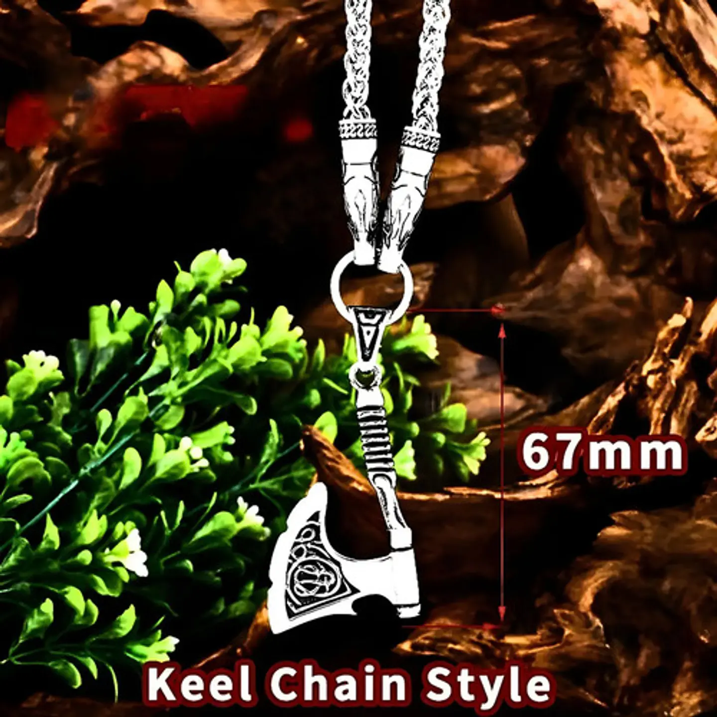 Collar Vikingo Lobo Runas Thor Acero Inoxidable Para Hombre 7