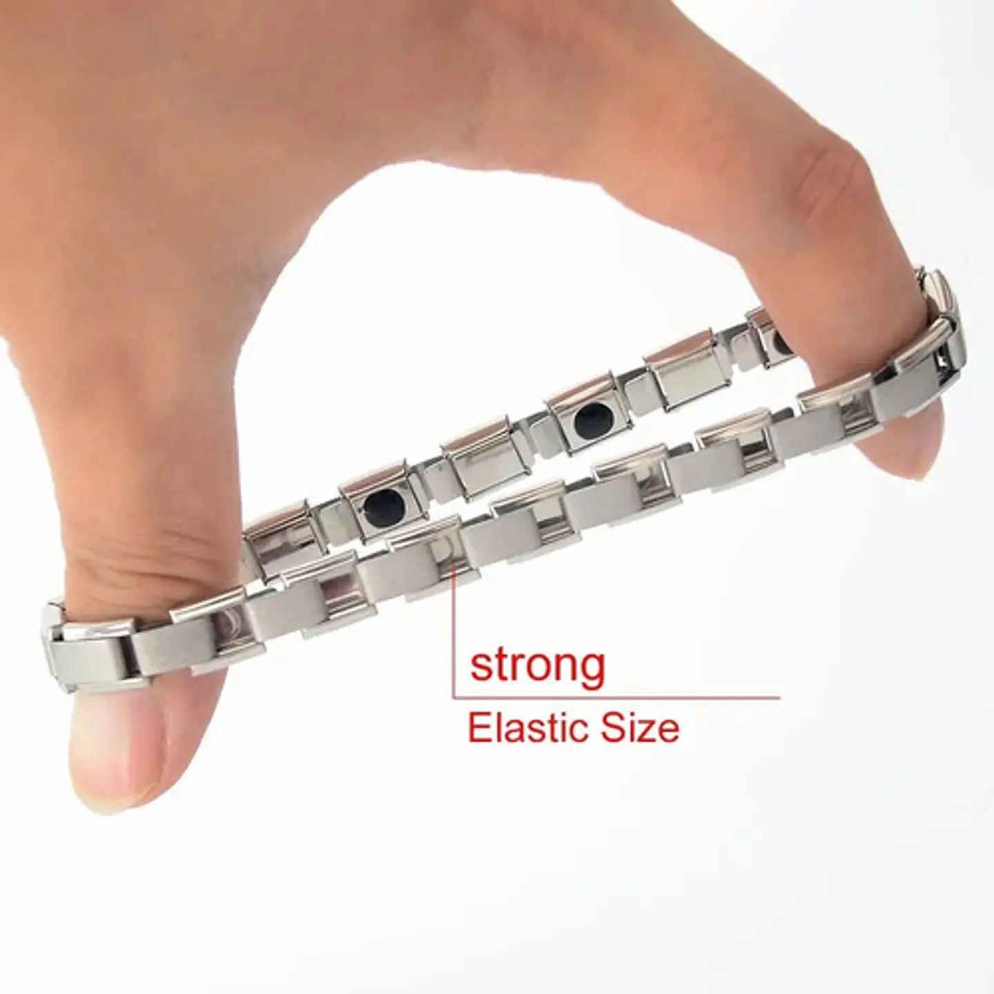 Pulsera Brazalete Turmalina Magnética Acero Inoxidabl Hombre 4