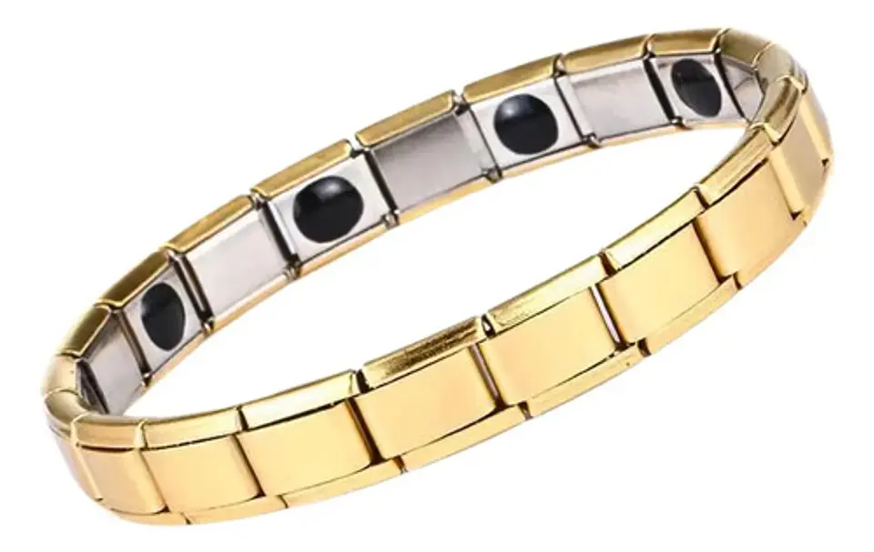 Pulsera Brazalete Turmalina Magnética Acero Inoxidabl Hombre 12