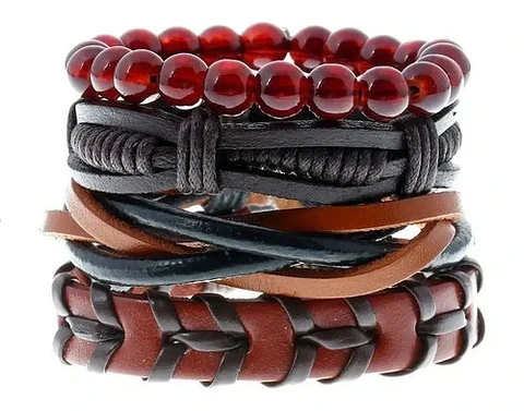 Pulsera Brazalete Manilla Ancla Anzuelo Cuero Hombre Y Mujer