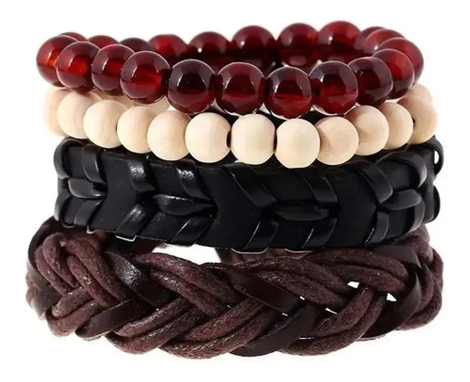 Pulsera Brazalete Manilla Ancla Anzuelo Cuero Hombre Y Mujer 3