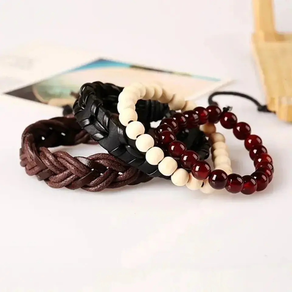 Pulsera Brazalete Manilla Ancla Anzuelo Cuero Hombre Y Mujer 4