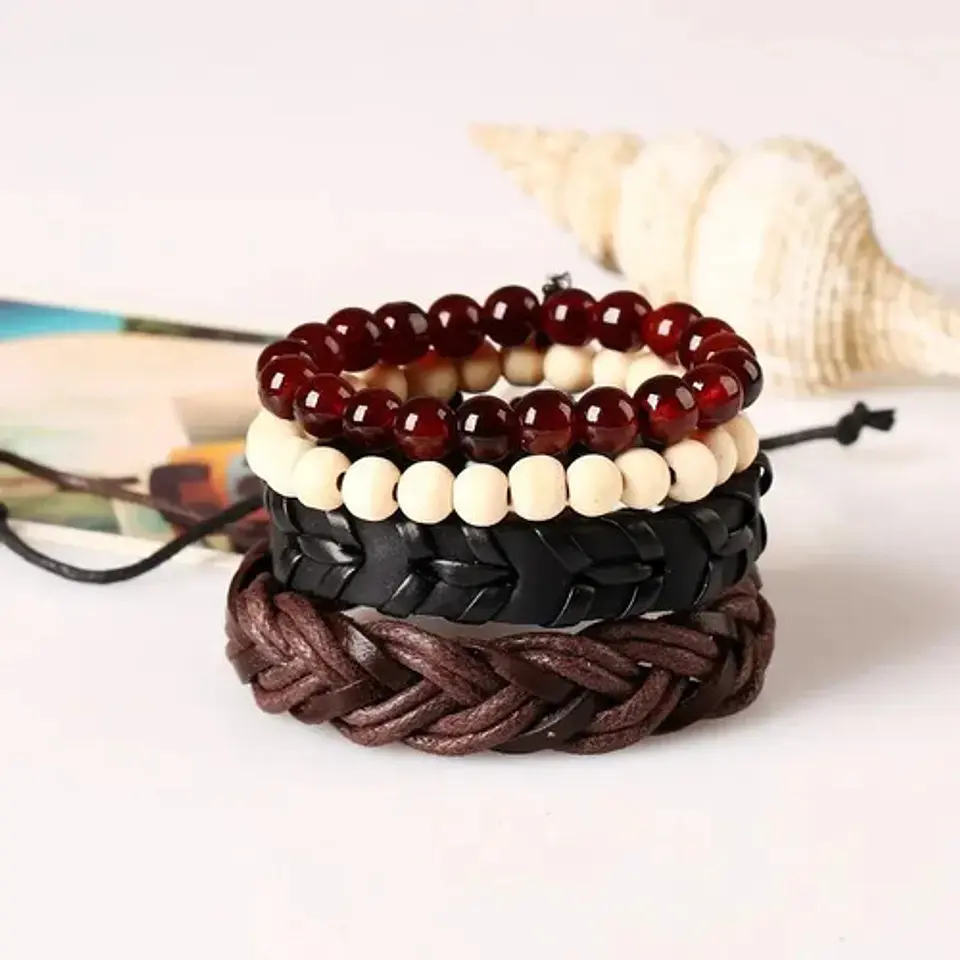 Pulsera Brazalete Manilla Ancla Anzuelo Cuero Hombre Y Mujer 5
