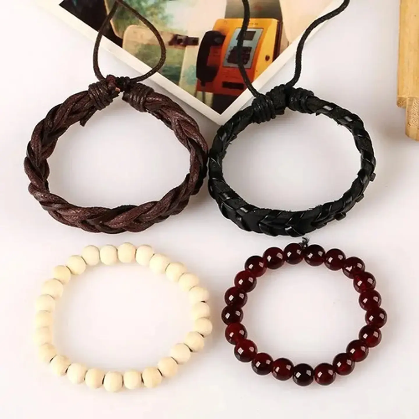 Pulsera Brazalete Manilla Ancla Anzuelo Cuero Hombre Y Mujer 6